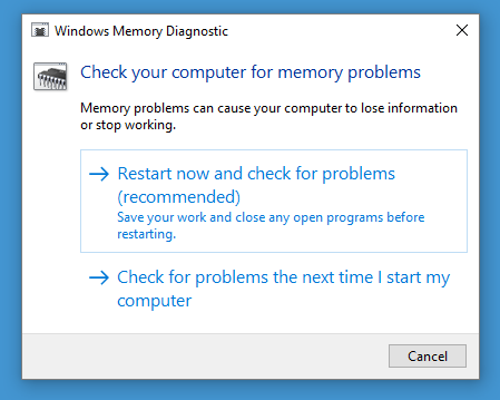 Checking memory modules