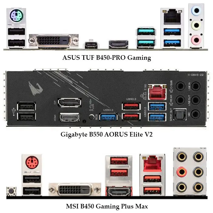 Interface Panel And Internal USB Connectors Asus Vs Msi Vs Gigabyte Motherboard